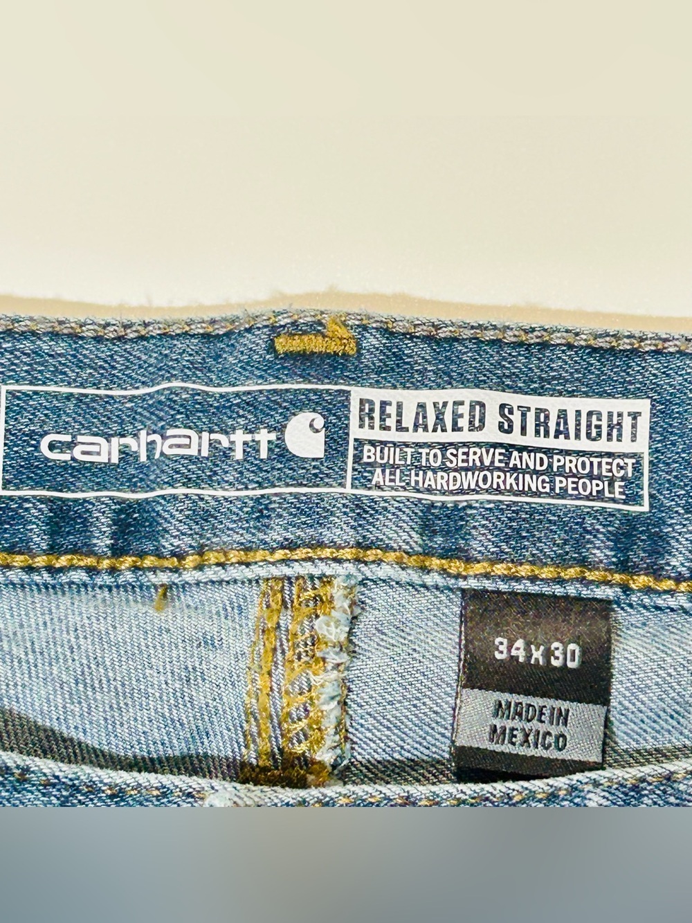 Carhartt Relaxed Straight Rugged Flex Jeans medium wash Men’s size 34x30 New - Picture 7 of 11